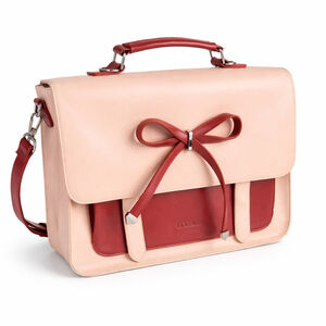 Ecosusi Vintage Inspired Vegan Leather Briefcase Laptop Messenger Bag with Bow